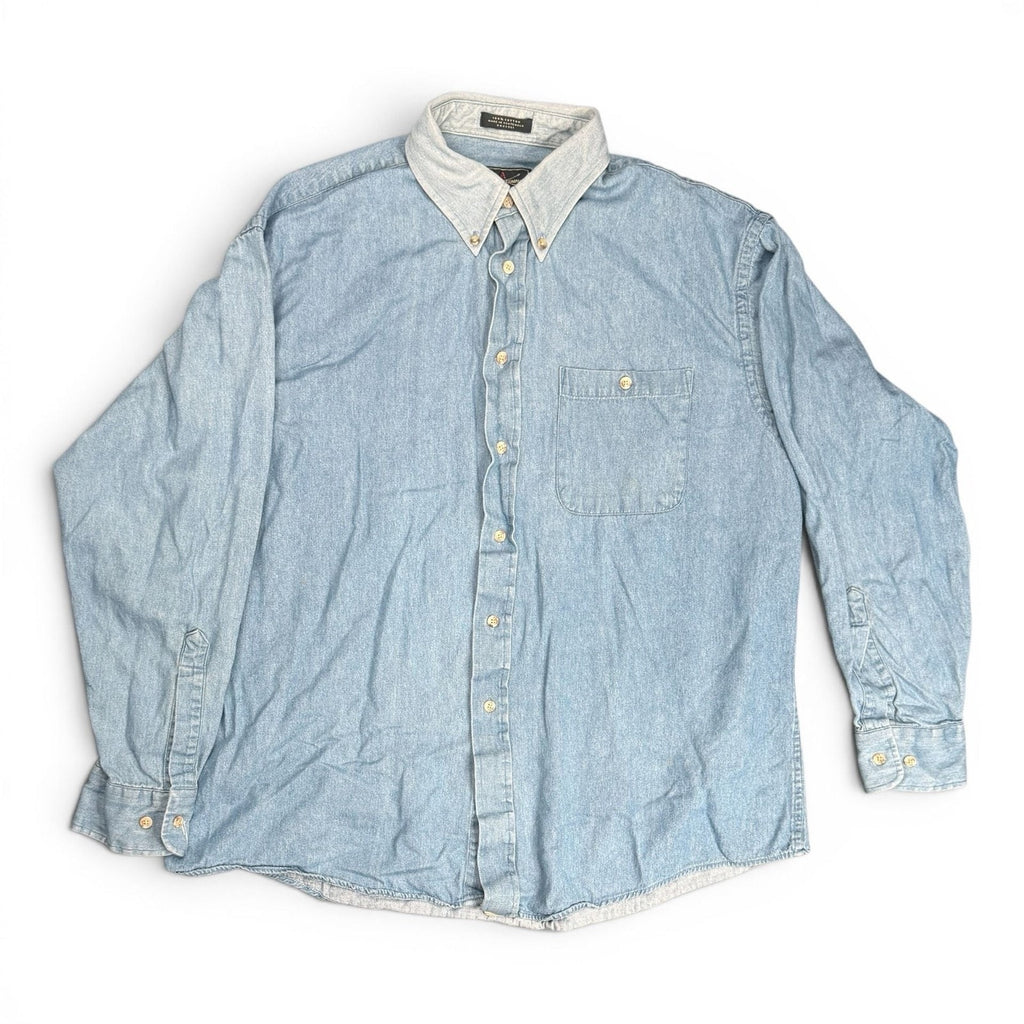 The Arrow Company Pastime Denim Button Down Shirt Size 17 34/35