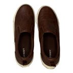 Old Navy Boys Faux-Leather Brown Slip-On Sneakers