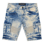 Lavish Society Acid Wash Moto Cargo Shorts Size 30
