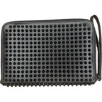 Christian Louboutin Black Spiked Leather Tablet Case Clutch