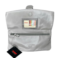 Hobo Silver Metallic Leather Folding Clutch Hobo International
