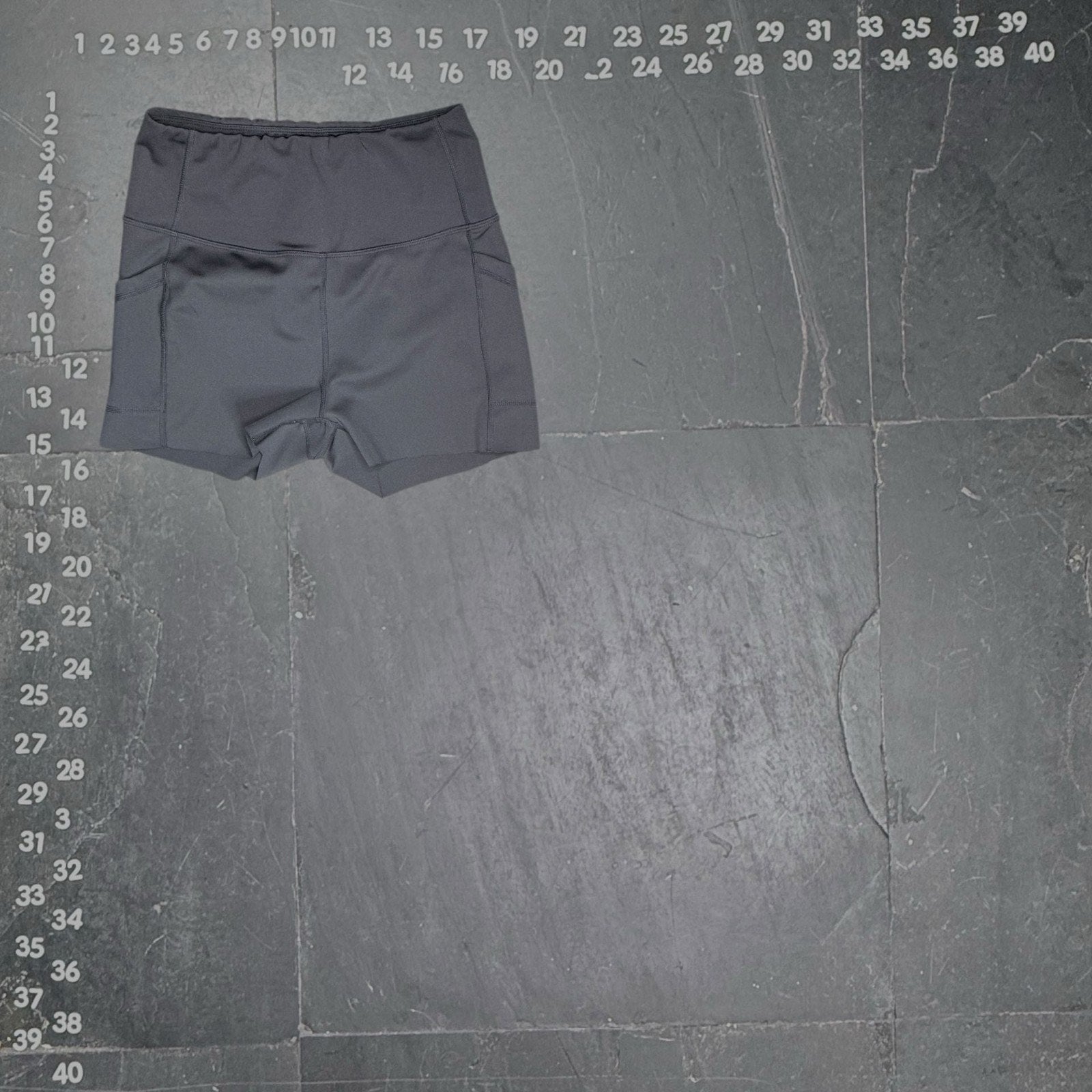 DYCE ACTIVE Women's High Waisted Biker Shorts with Pockets Dark Gray Size Medium