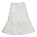 Brandy Melville White Izzy Tiered Eyelet Maxi Skirt One Size