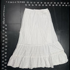 Brandy Melville White Izzy Tiered Eyelet Maxi Skirt One Size