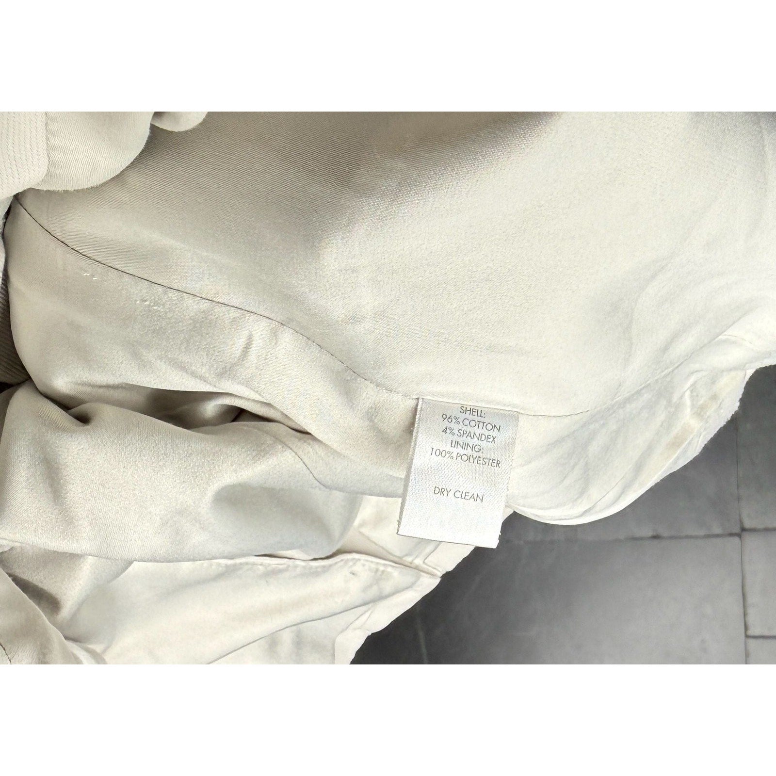 Calvin Klein Single Button Cotton Stretch Blazer Off-White