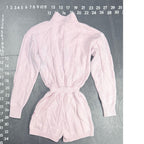 Fashion Nova Sweetest Memories Cable Knit Romper Pink Size L