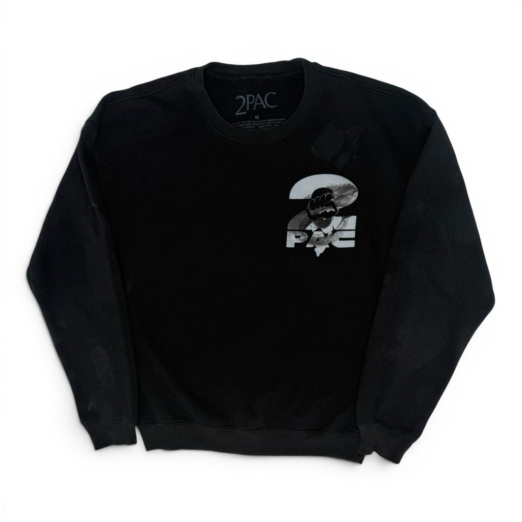 2Pac Against All Odds Black Graphic Crewneck Sweatshirt M