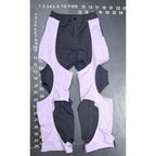 Lavender and Black Two-Tone Cut-Out Techwear Pants Fashion Trousers Size S