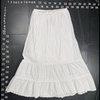 Brandy Melville White Izzy Tiered Eyelet Maxi Skirt One Size
