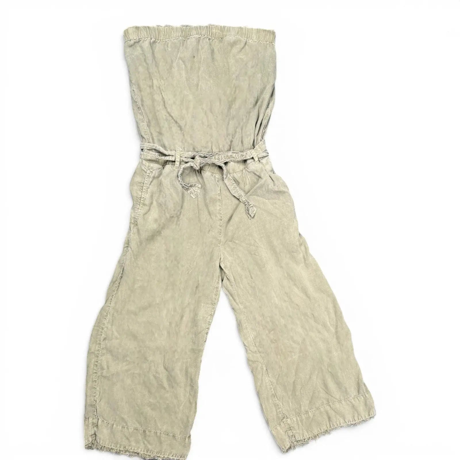 Cloth & Stone Strapless Wide Leg Jumpsuit Olive Green Size S Cloth & stone