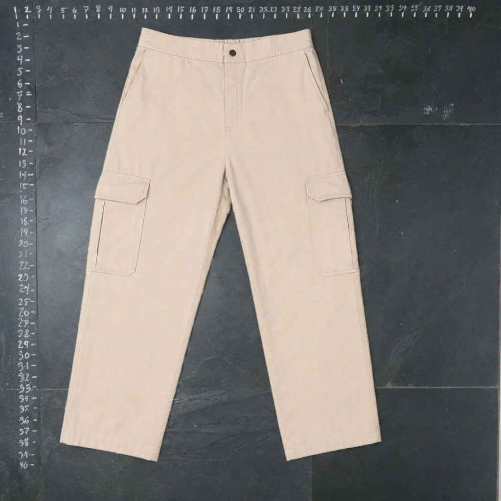 Zara Cargo Pants Size L Beige Elastic Waist Zara