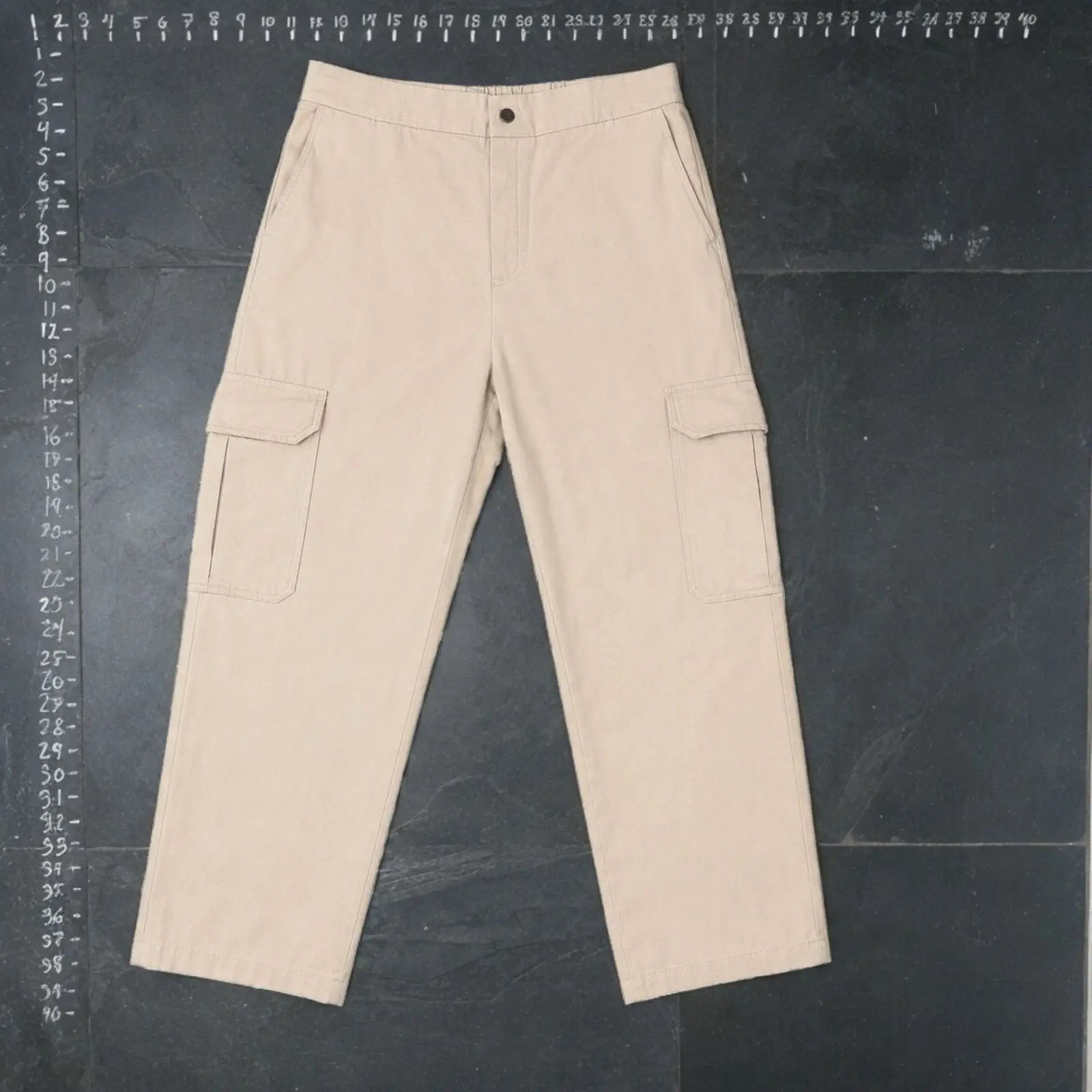 Zara Cargo Pants Size L Beige Elastic Waist Zara