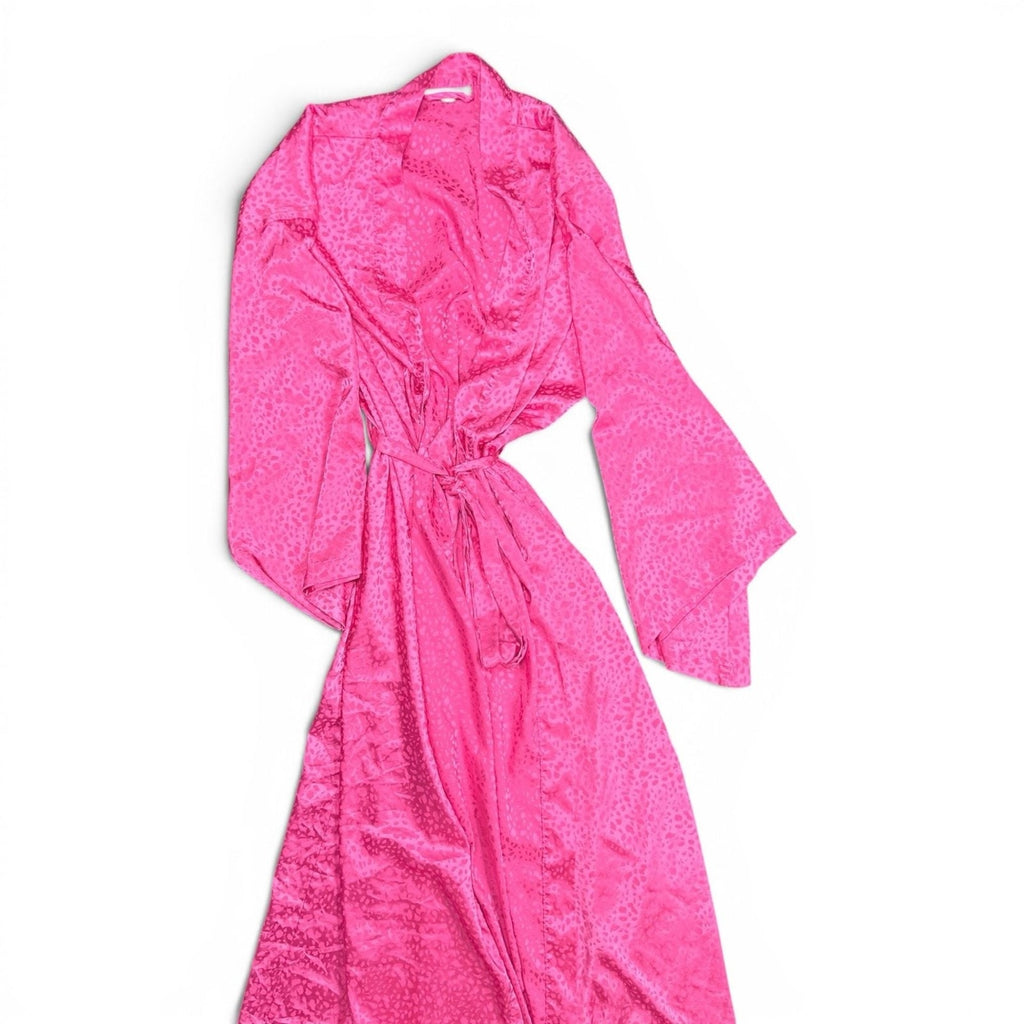 INC International Concepts Intimates Pink Animal Print Satin Long Robe Size S