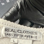 Real Clothes Saks Fifth Avenue White Ribbed Knit Sleeveless Tank Top Size L