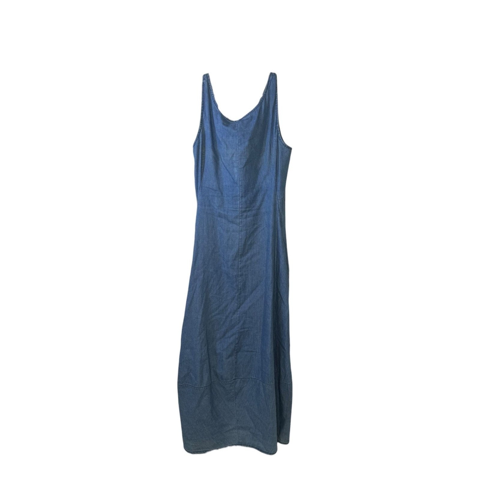 Rosarosae Made In Italy Blue Denim Sleeveless Maxi A-Line Dress
