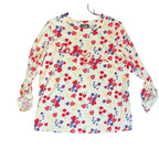 Feeling Festive Fruit Club Long Sleeve Graphic Tee Size L Cream Berry Print