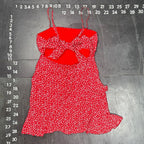Polly Red Floral Print Tie Back Mini Dress Size AU 12 US 8