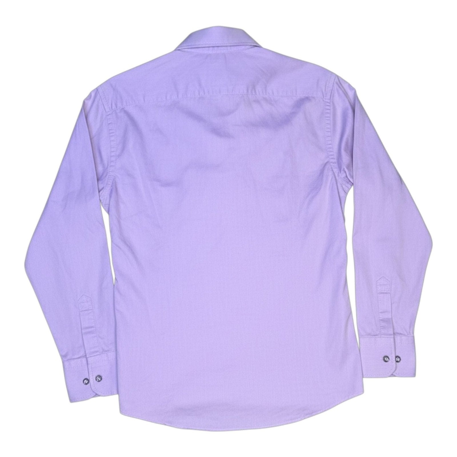 Absolute Rebellion Slim Fit Purple Dress Shirt with Paisley Contrast Collar