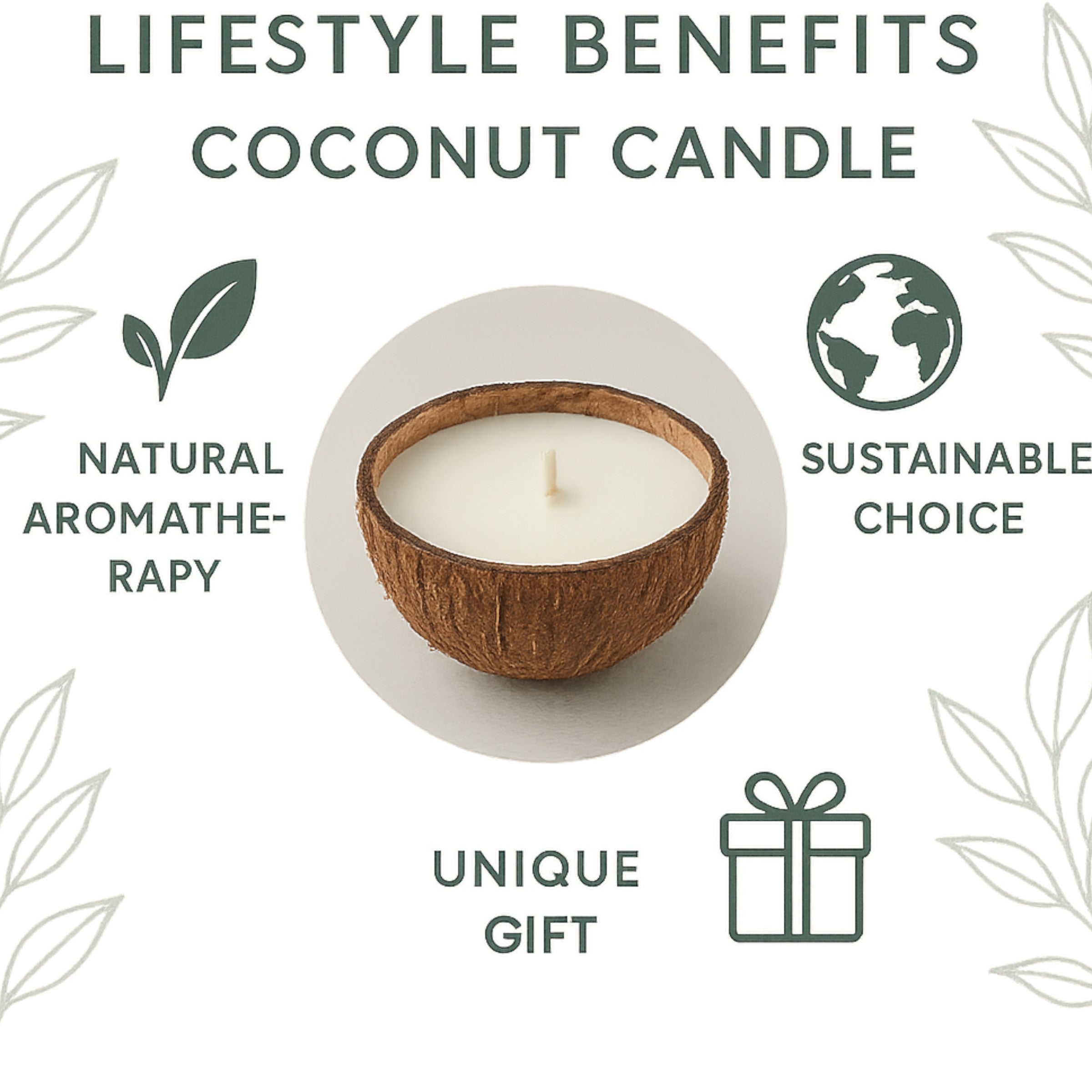 Coconut Reserve — Toasted Coconut + Vanilla Cream Candle (Coconut Shell Vessel) — 5 oz