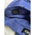 VALABASAS Royal Blue Distressed Multi-Pocket Flare Stacked Cargo Jeans