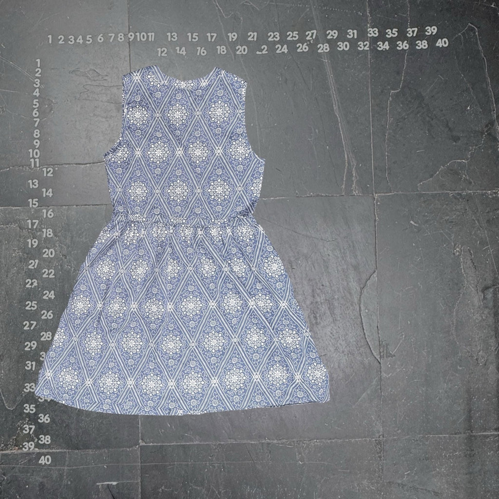 Gap Blue and White Medallion Geometric Print Sleeveless Mini Dress