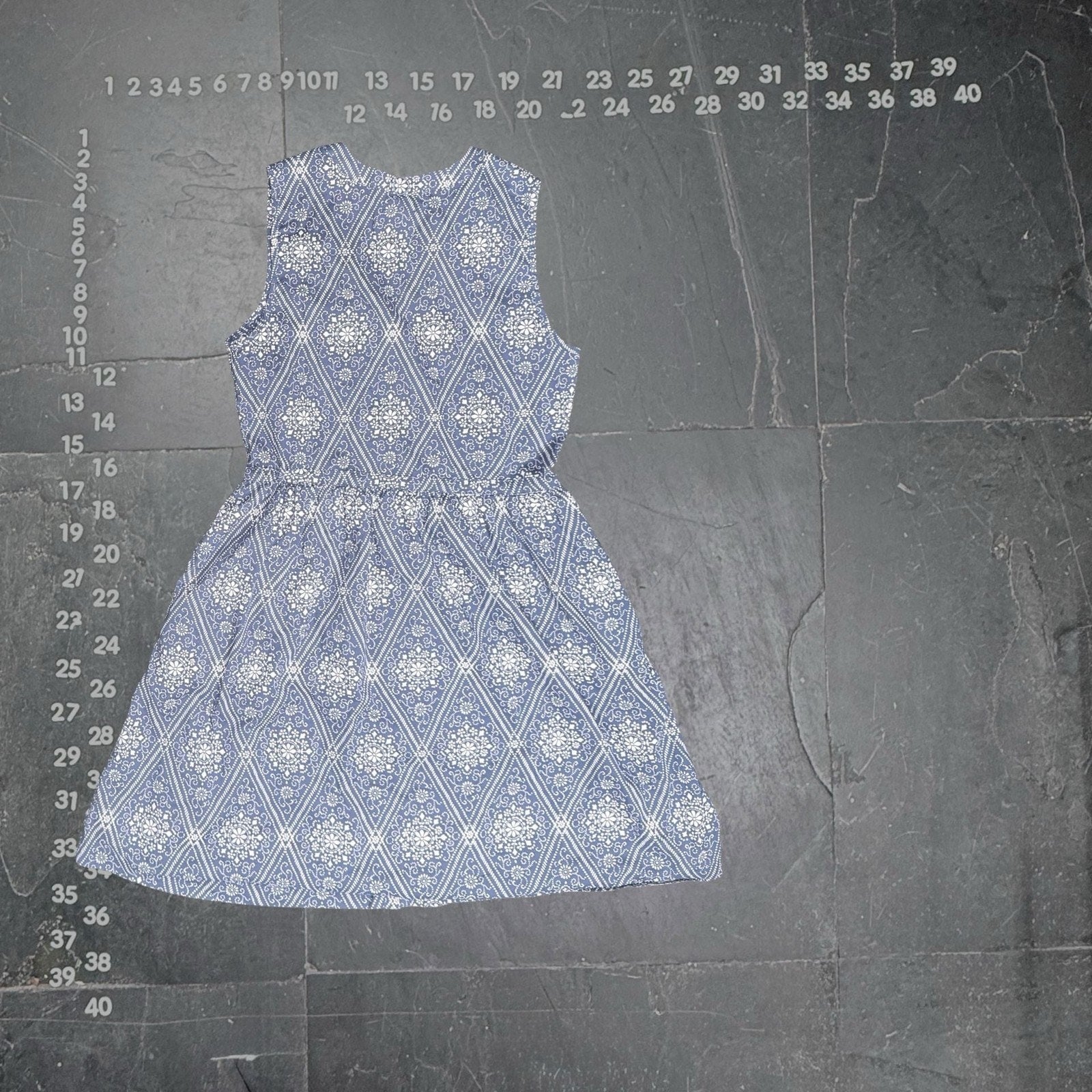 Gap Blue and White Medallion Geometric Print Sleeveless Mini Dress