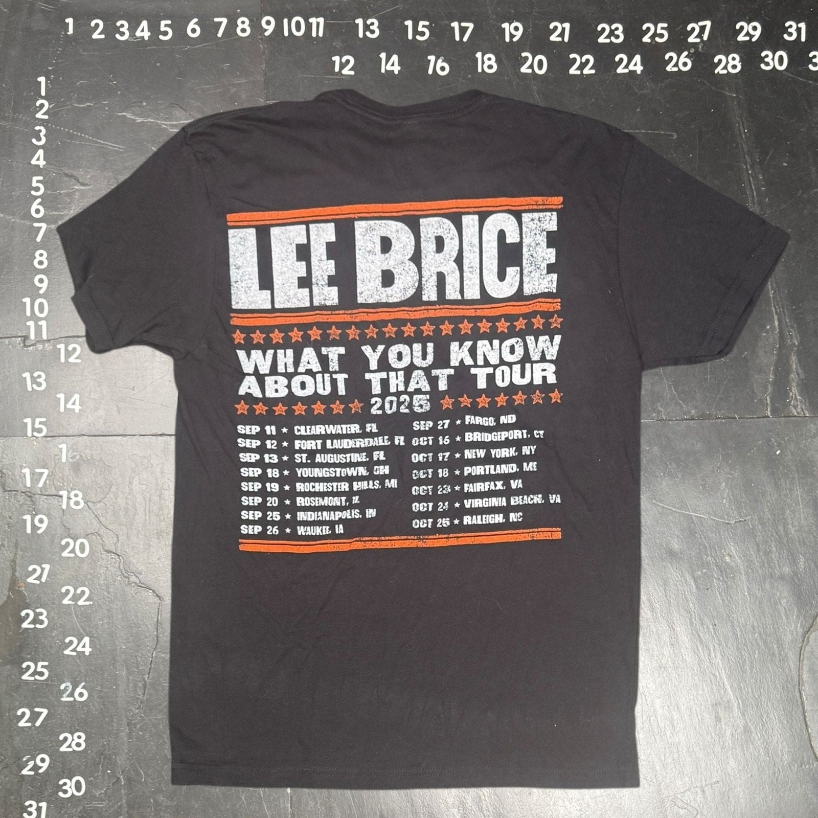 Lee Brice What You Know About That Tour 2025 Concert T-Shirt Size S