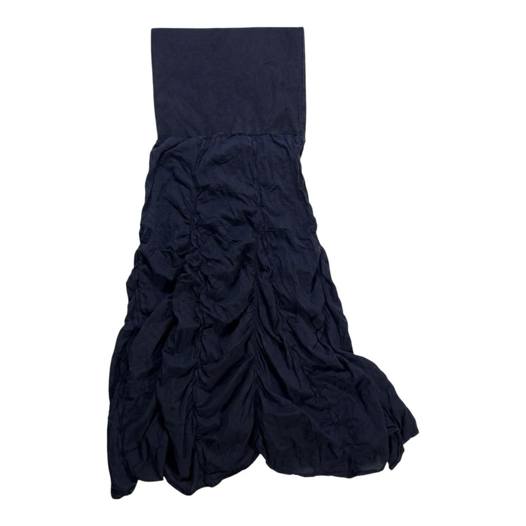 Zashi black ruched cotton maxi