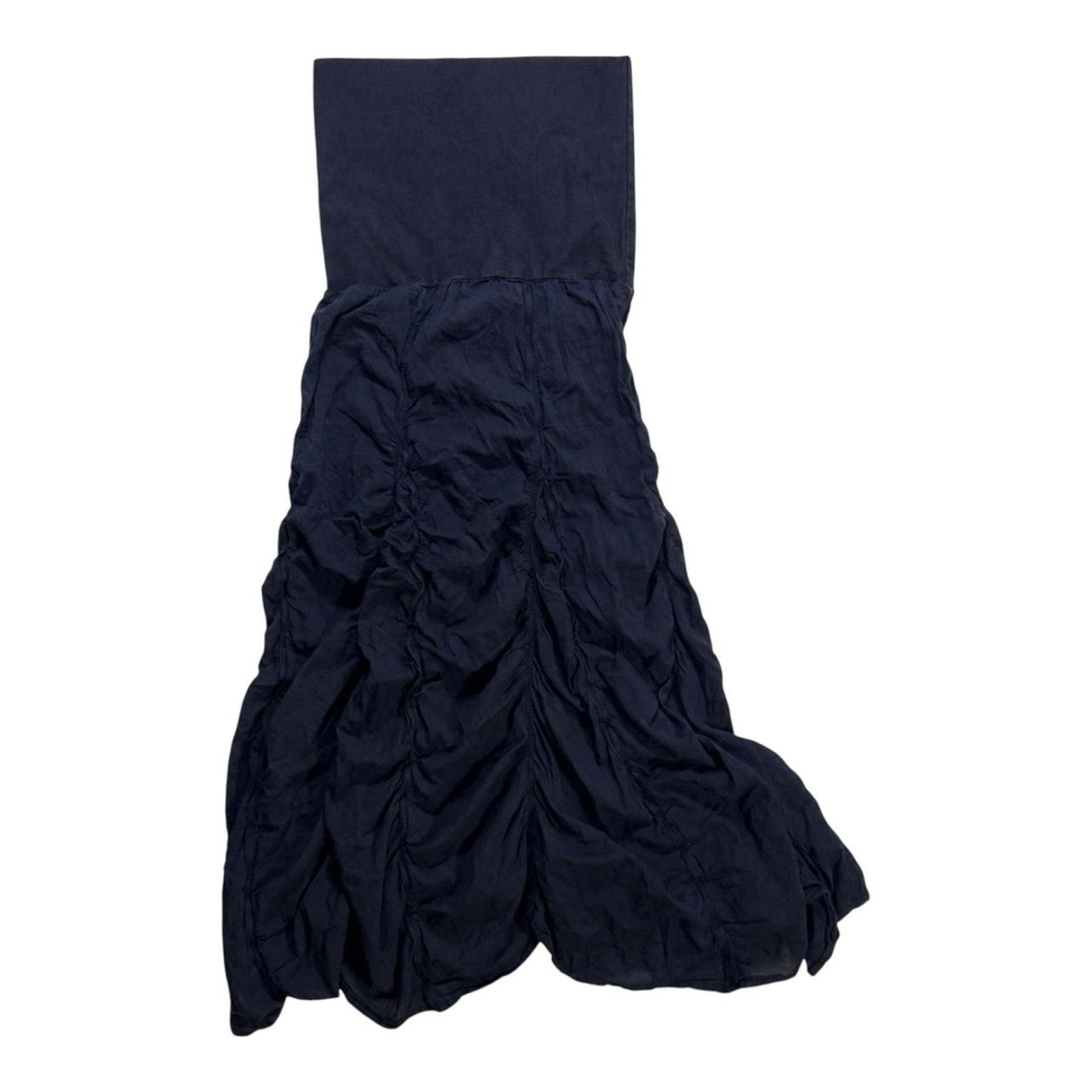 Zashi black ruched cotton maxi