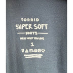 Torrid Super Soft Knit T-Shirt Black V-Back Strappy Detail Size 1
