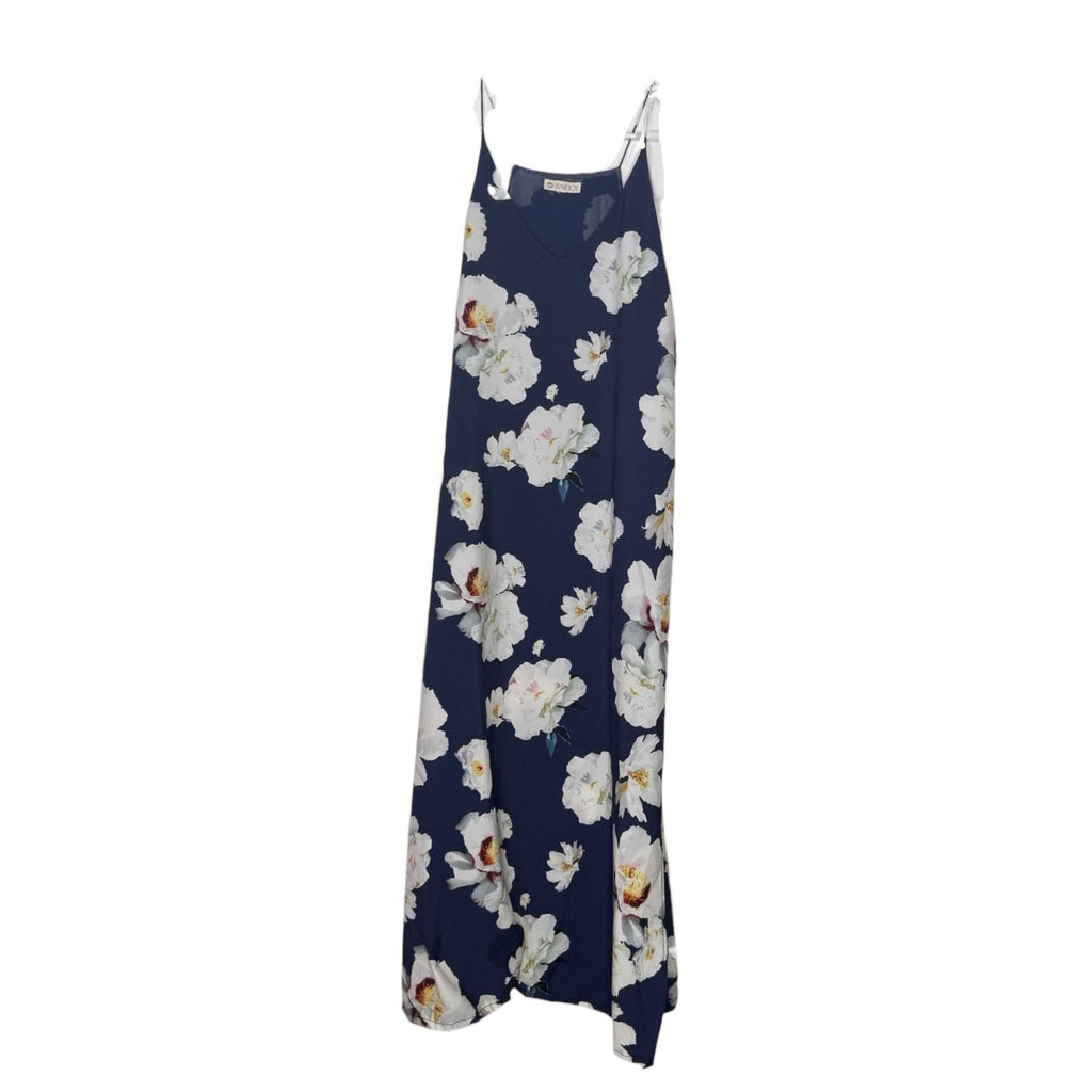 Eliane Rose Navy Blue Floral Maxi Dress with Spaghetti Straps