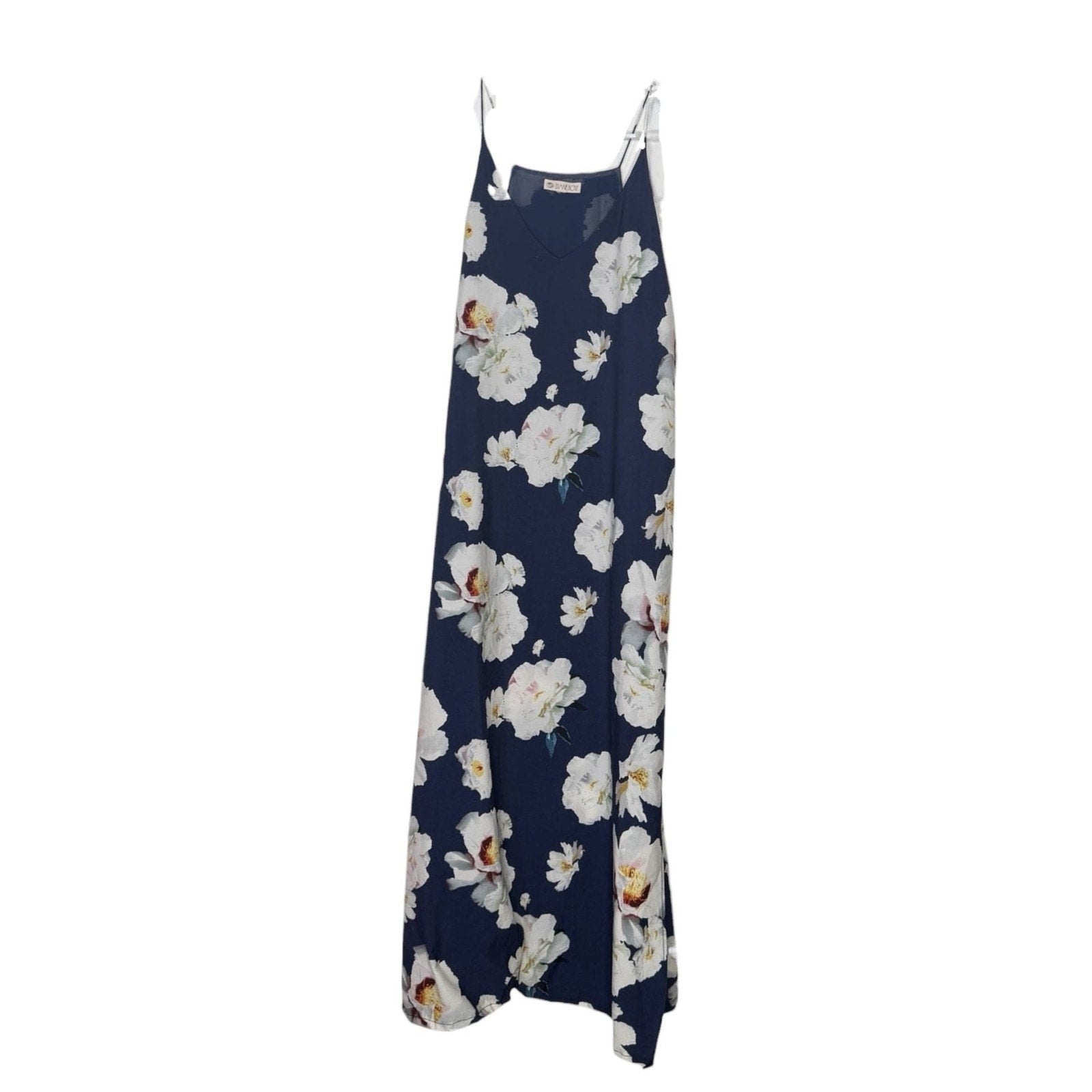 Eliane Rose Navy Blue Floral Maxi Dress with Spaghetti Straps