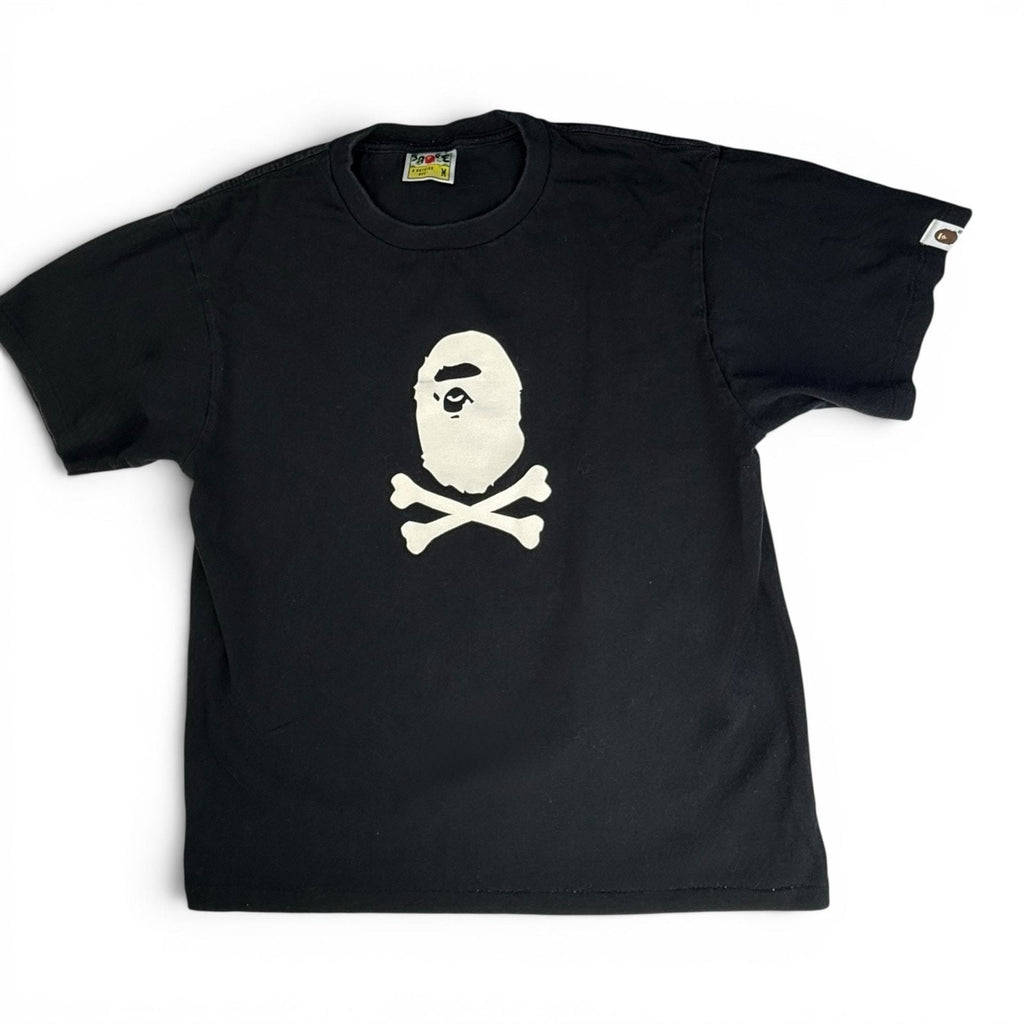 A Bathing Ape Black Skull & Crossbones Ape Head Tee Size M