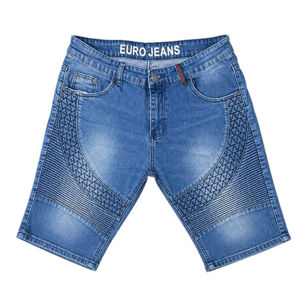 Forever Young Euro Jeans Moto Biker Denim Shorts