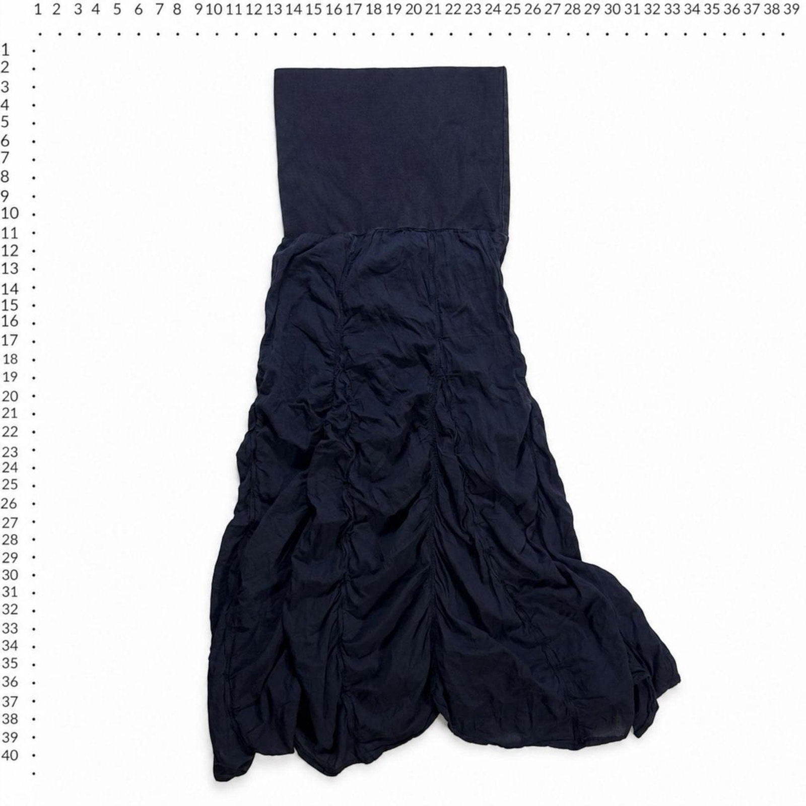 Zashi black ruched cotton maxi