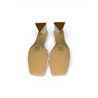 Princess Polly Brielle Knot Detail Block Heel Mules in White