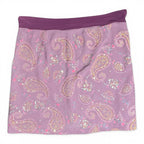 Vintage Y2K Charlotte Russe Purple Paisley Glitter Mesh Mini Skirt