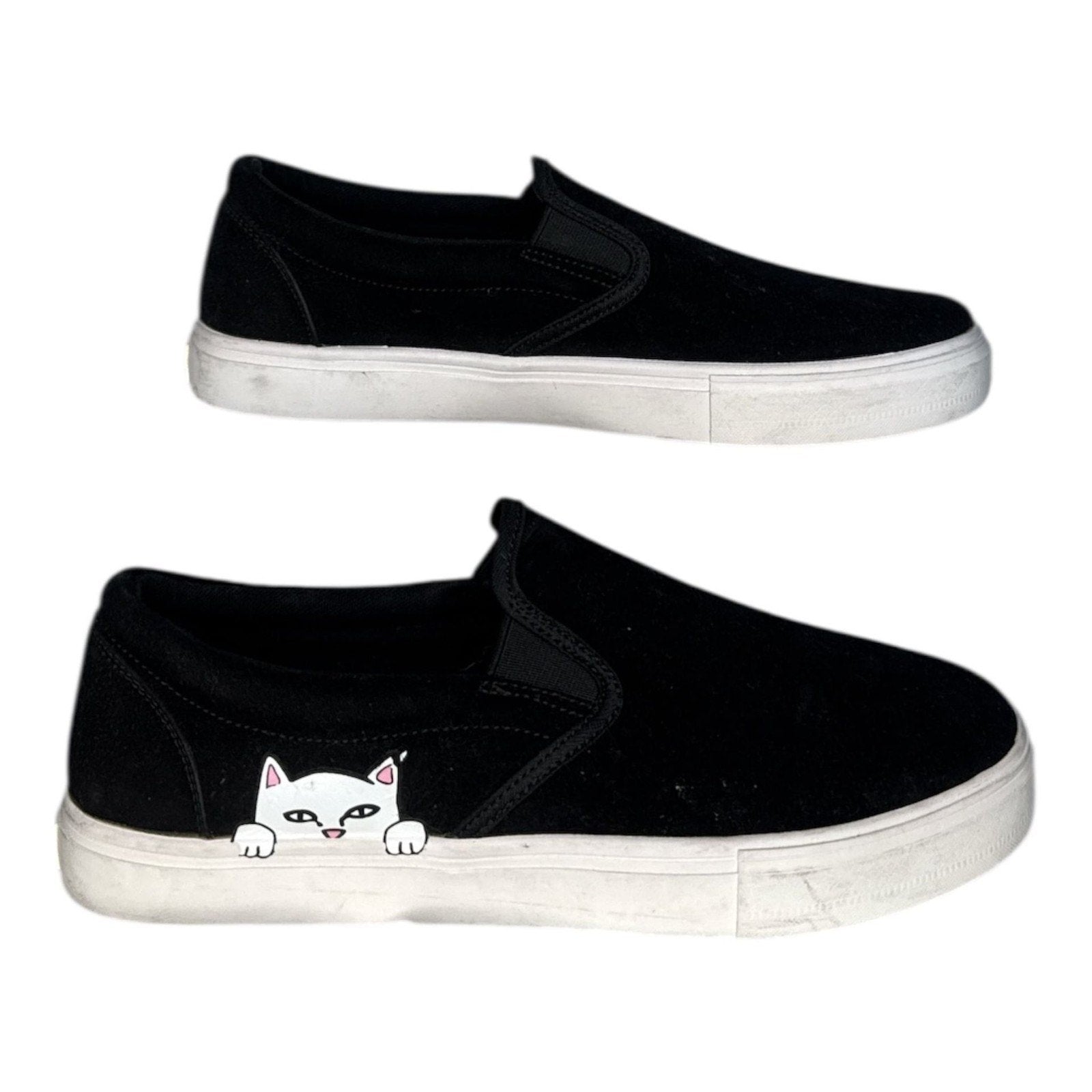 RIPNDIP Lord Nermal Black Slip-On Sneakers - Size 9