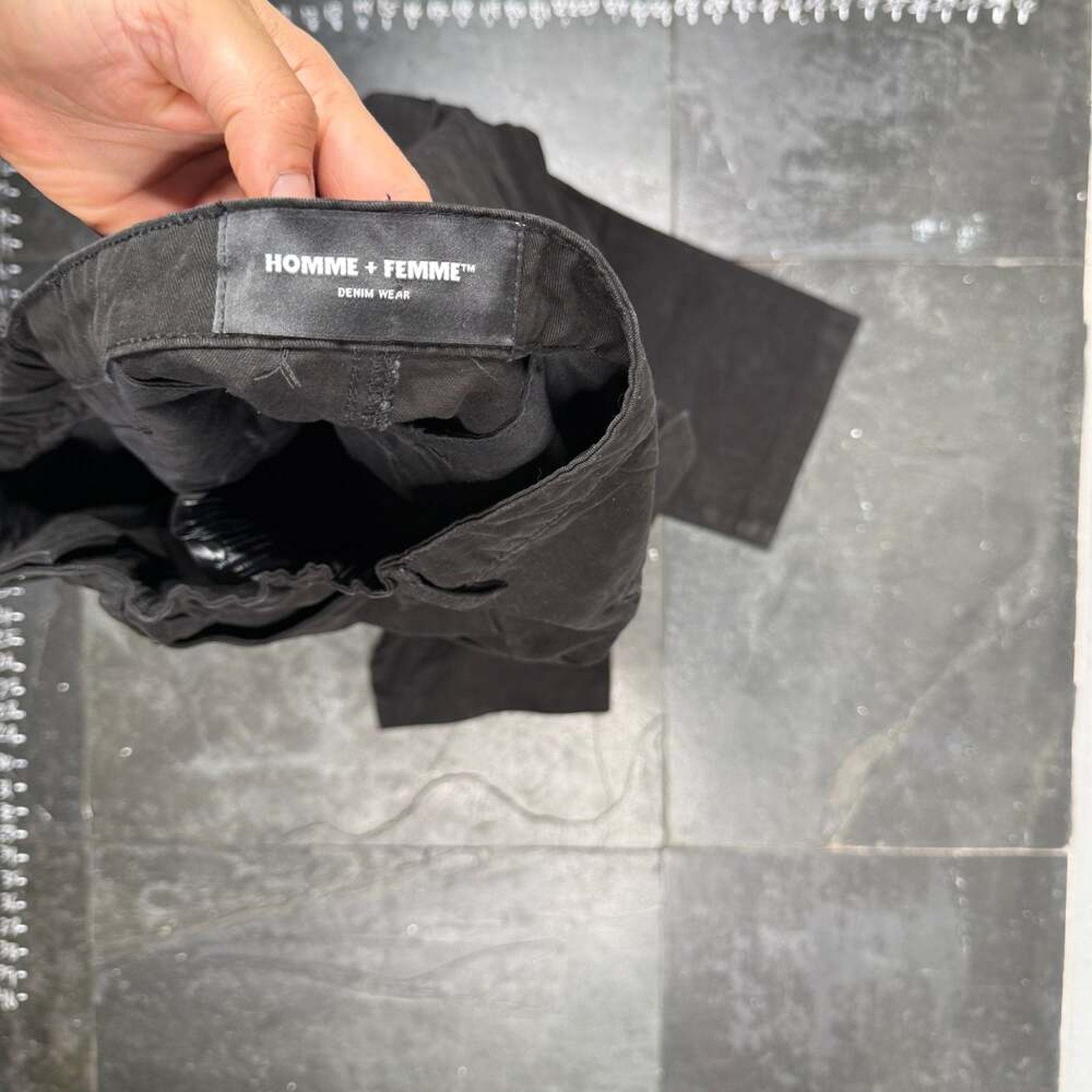 Homme + Femme Black Multi-Pocket Cargo Pants Size 36