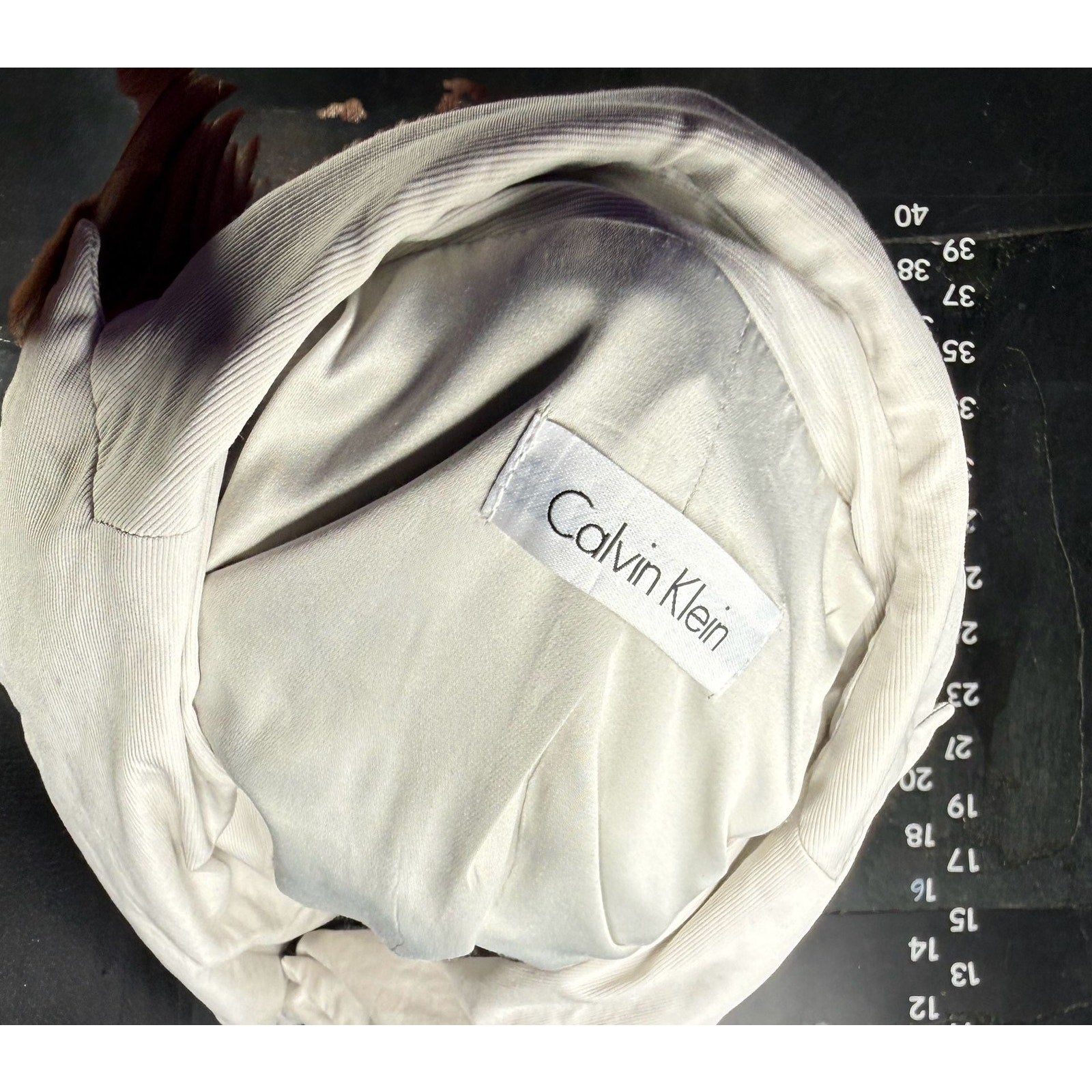 Calvin Klein Single Button Cotton Stretch Blazer Off-White