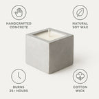 Soft Timber — Warm Vanilla Cedar Candle (Large Stone Block) — 14 oz / 35 oz