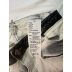 Maje Tie-Dye Acid Wash Skinny Jeans with Faux Leather Waistband
