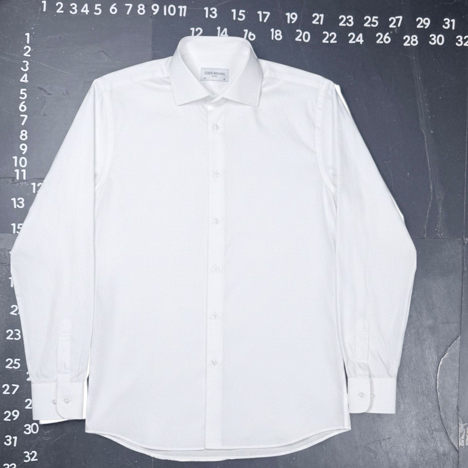 John Henric White Cotton Dress Shirt Size 15.75 / 40