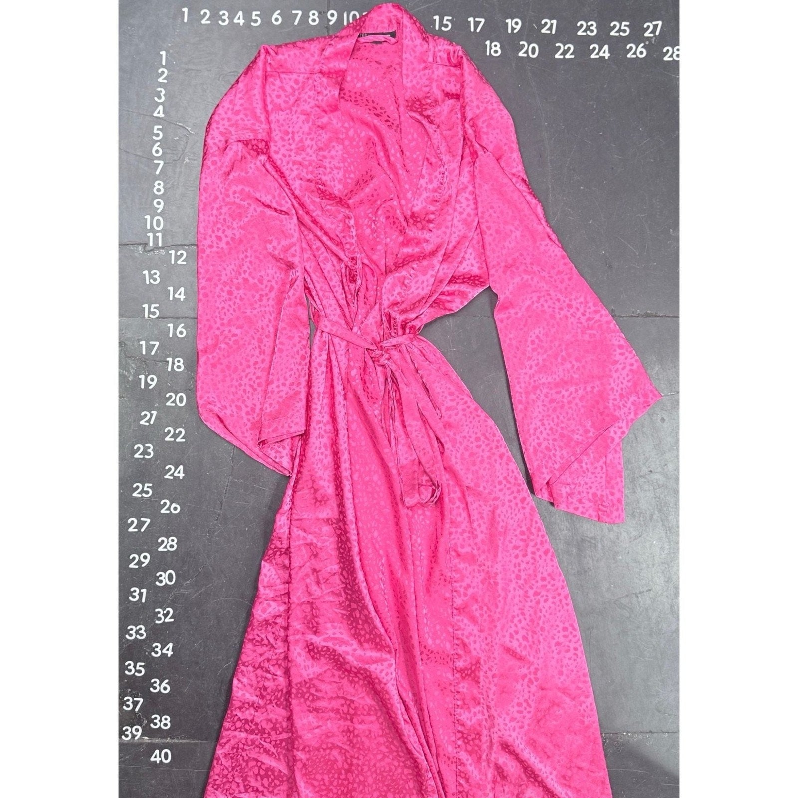 INC International Concepts Intimates Pink Animal Print Satin Long Robe Size S