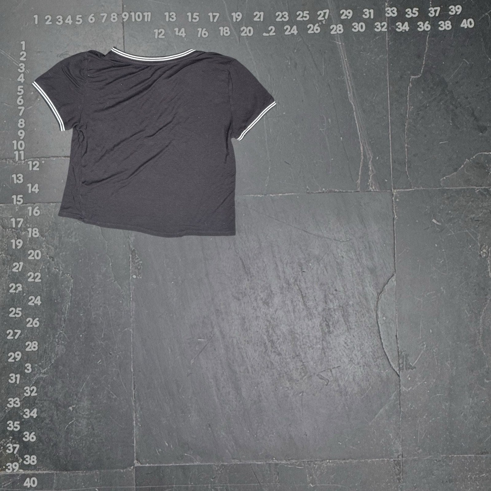 Level Up Women's Black Ringer Cropped Baby Tee with Stripe Detail
