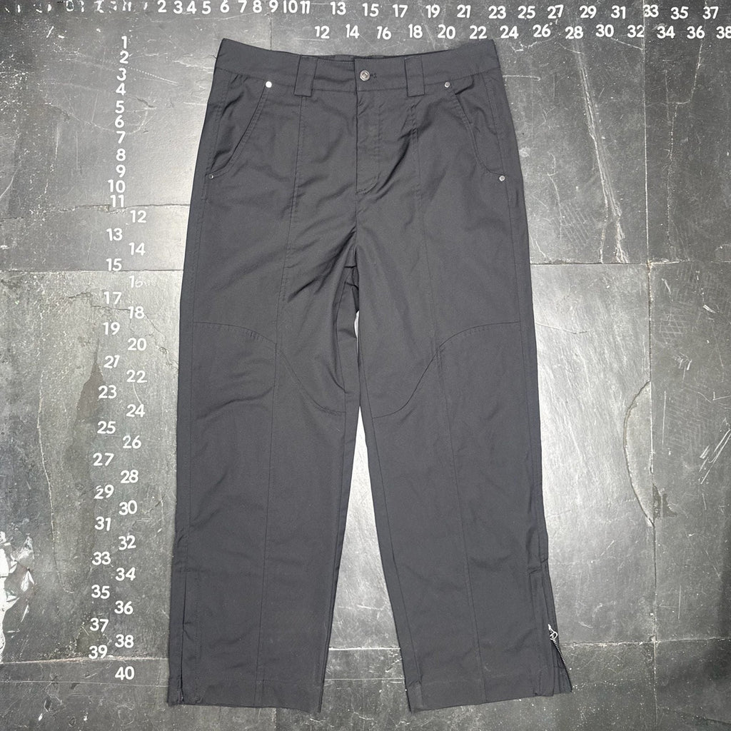 Zara Black Technical Utility Pants with Ankle Zips Size 32