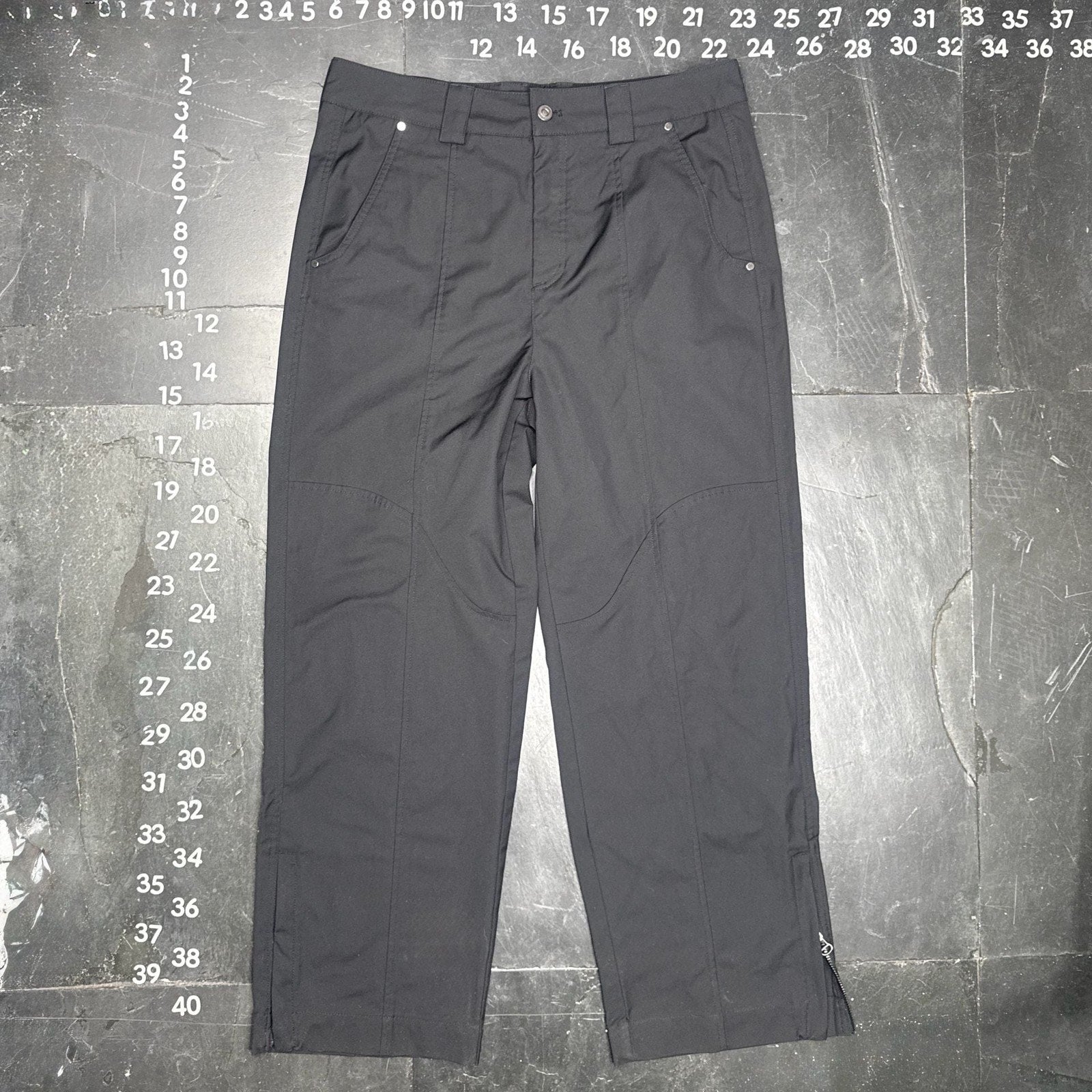 Zara Black Technical Utility Pants with Ankle Zips Size 32