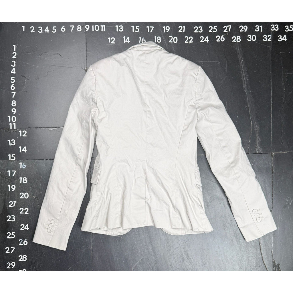 Calvin Klein Single Button Cotton Stretch Blazer Off-White
