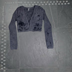 Forever 21 Fuzzy Knit Cropped Open Front Cardigan in Charcoal Grey