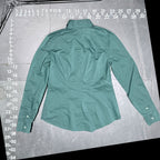 New York & Company 7th Avenue Design Studio Teal Button Down Long Sleeve Shirt X